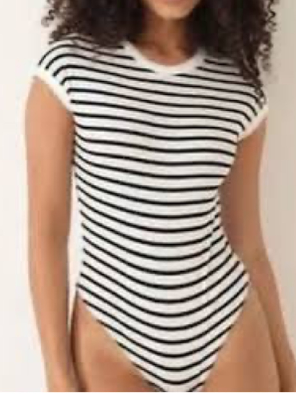 Zara New Striped Bodysuit with Cap Sleeves in Black/White size S
NWT